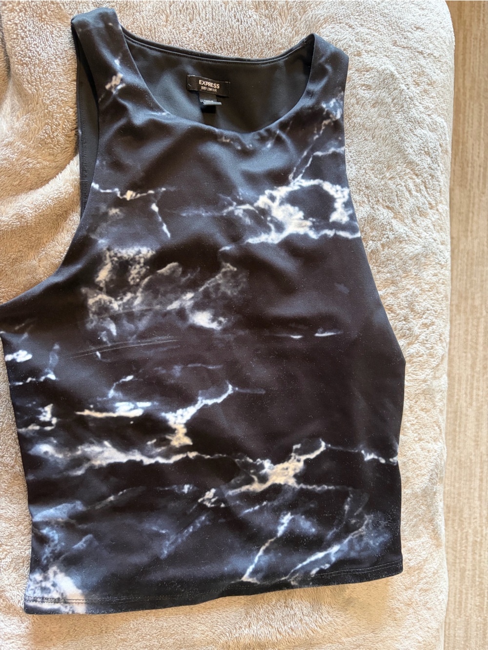 Express Marble-Print Crop Tank